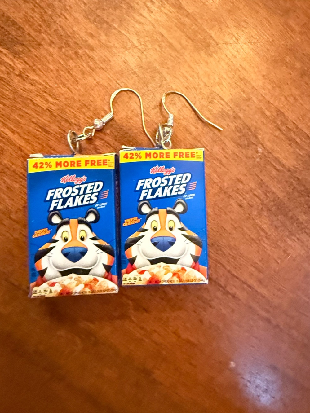 Kellogg’s Frosted Flakes Tony the Tiger Mini Cereal Box Dangle Earrings